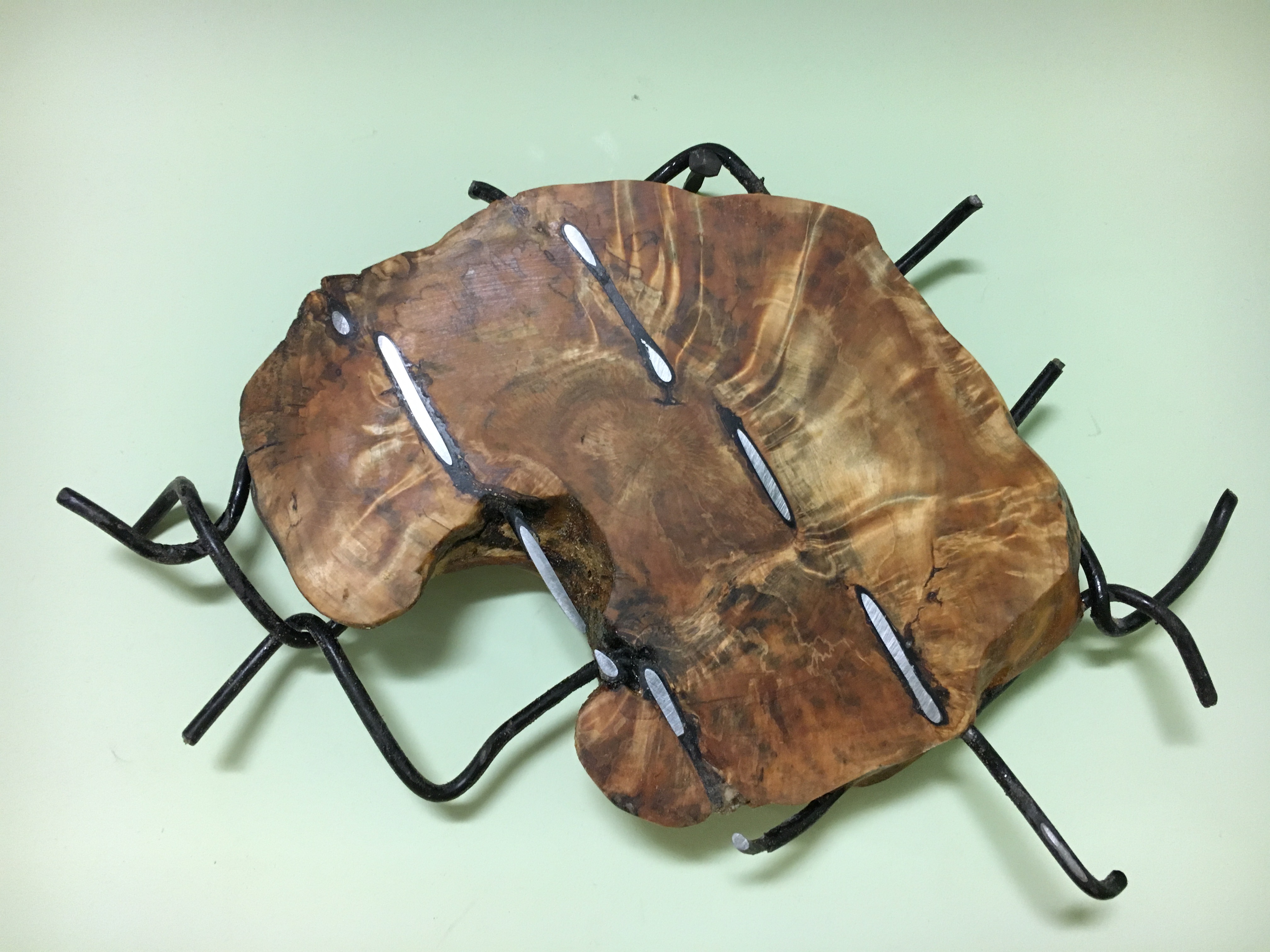 While walking in the city, I have become fascinated by instances of trees growing through and engulfing parts of the built environment. I started collecting samples of this phenomenon and have begun exploring the possibility of this semi-natural composite material.